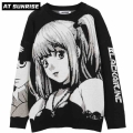 Mens Hip Hop Streetwear Harajuku Sweater Vintage Retro Japanese Style Anime Girl Knitted Sweater 2021 Autumn Cotton Pullover|Pul