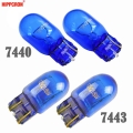 Hippcron T20 W21w 582 7440 T20 W21/5w 580 7443 Natural Blue Glass 12v 21w 21/5w Super White Car Signal Lamp Auto Bulb (2 Pcs) -