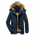 New 2021 Men's Casual Jacket Male Fashion Winter Parkas Fur Trench Thick Overcoat Windproof Heated Jackets Cotton Warm Coats