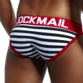 JOCKMAIL Brand mens bikini Gay underwear Sexy striped string bikini briefs cuecas calzoncillos hombre slip Cotton mens panties