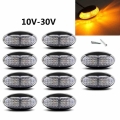 Fuleem 10PCS 4 LED Side Marker Tail Light LED 12V 24V Clearance Lamp Waterproof for Truck Trailer Amber|Truck Light System| -