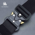 Nylon Tactical belt Military high quality men's training belt metal multifunctional buckle outdoor Battle sports new Alloy|M