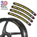 8pcs Racing 3d Gel Motorcycle Wheel Hub Rim Strip Decal Car Sticker For 16 17 18 21 Inch Wheel For Marchesini - Decals & Sti