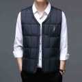 Winter Men Duck Down Vest Sleeveless Coat Ultralight Puffer Vest Jacket Fashion V Neck Windproof Down Waistcoat Padded Tops|Vest