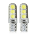 2x T10 5W5 W5W LED Bulbs Car interior Dome Reading Light 12V 7000K 6SMD Auto Wedge Side Clearance Lamp Silicone waterproof White