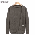 2021 High End Designer New Autum Winter Brand Fashion Knit Mens Button Cardigan Sweaters Cute Casual Men Coats Jacket Clothing|C