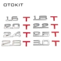 New Car 3d Metal 1.6t 1.8t 2.0t 2.8t Logo Sticker Emblem Badge Decals For Mazda Kia Renault Toyota Bmw Ford Focus Car Styling -