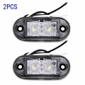 2pcs White 12V LED Car Side Marker Tail Light 24V Trailer Truck Lorry Lamp Side Marker Lights Car External Lights Warning Light|