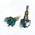 1pc Ec11ebb24c03 Dual-shaft Axis Encoder With Push Button Switch 30 Position 15 Pulse Handle 25mm 8pins - Switches - Officematic
