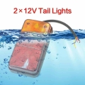 Pair 12V Rear Stop LED Lights Tail Brake Indicator Truck Van Lamp Trailer Light Truck Light System Other Vehicle Parts|Truck Lig
