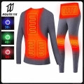 Motorcycle Jacket Heated Men Women Winter Heated Thermal Underwear Set USB Electric Suit Thermal Clothing for Winter S 5XL|Jacke