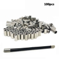50Pcs/Lot Silver Bicycle Mountain Bike Riding Parts Shifter Cycling Accessories Cord End Covers Brake Line Cap Cable Caps|Cables