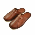 Luxury Cow Split Leather Handmade Men Home Slippers Spring Slip On Soft Comfortable Black Brown Bedroom Indoor Flat Men Shoes|Sl