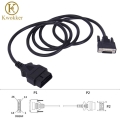 Kwokker Universal Obd2 16pin Male To 26pin Female 180cm Obdii Adapter Car Connector Extension Cable Diagnostic Tool - Diagnostic
