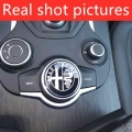 1pcs Car Interior Gear Multimedia Knob Decoration Ring Cover Sticker For Alfa Romeo Giulia Stelvio 2017 Car Styling Accessory -