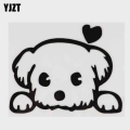 13*10.4cm Baby Pet Cute Dog Cartoon Window Decals Funny Animal Car Sticker Accessories Black/silver C6-1340 - Car Stickers - Off