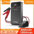 Utrai Car Jump Starter 1000a Battery Charger 8000mah Emergency Power Bank Booster With Led Lighting Starting Device For 12v Cars