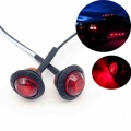 2pcs Waterproof Red Side Marker Indicators Light LED 12V Bullet Lamp 3/4"for Truck Trailer Tail Lights|Truck Light System|
