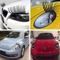 Car Stickers 2pcs 3d Charming Black False Eyelashes Fake Eye Lash Sticker Car Headlight Funny Decal For Beetle - Car Stickers -
