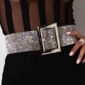 Fashion Sparkly Rhinestone 110 cm Waist Belt Adjustable Width Women Belt 2020 Hot Selling Hight Street Night Party Accessories|M