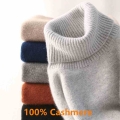 Super Warm 100% Cashmere Turtleneck Sweater Men Clothes 2021 Autumn Winter Knitted Pullover Jumper Ropa Hombre Pull Homme|Pullov