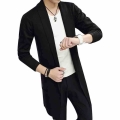 Autumn Winter Fashion Long Men's Knitted Cardigan Jacket Long sleeved Solid Color Cardigan Long Cardigan Stretch Trendy Jack