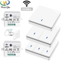 Wireless Smart Switch Light 433Mhz RF 86 Wall Panel Switch with Remote Control Mini Relay Receiver 220V Home Led Light Lamp Fan|