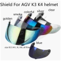 For Agv K3 K4 Motorcycle Helmet Shield 100% Fits And Uv 400 Protection Helmet Replacement Glass - Helmets - Officematics.com