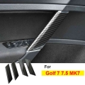 Carbon Fiber Style Inner Door Armrest Handle Cover Trim for VW Golf 7 7.5 MK7 Accessories 2015 2019|Interior Mouldings| - Offi