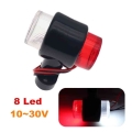 10 30V Car 8 LED Red & White Double Side Marker Lights Turn Signal Indicator Clearance Warning Lamp For Trailer Truck RV Lor