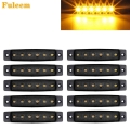 Fuleem 10pcs 3.8” Smoked Lens Amber Led Side Marker Indicator Lights Clearance Lamp 6 Smd For Trailer Pickup Rv Truck Boat 12v -