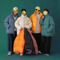 Men All match Solid Puffers Coat 2021 Winter New Japan Couple Harajuku Hip Hop Loose High Street Casual Thicken Warm Jackets|Par