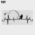 Yjzt 16.7cm*7.7cm Car Sticker Heart Fishing Vinyl Decal Black/silver C24-0642 - Car Stickers - Officematics.com
