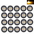 Krator 20PCS 3/4 Inch Surface Mount Clear Lens Amber LED Clearance Marker Bullet Marker lights Side marker lights 12V Waterproof