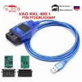 Vag Com 409.1 Kkl With Ftdi Ft232rl/ch340t Obd Obd2 Car Diagnostic Interface Cable For Vw/audi/skoda/seat Vag-com Scanner Tool -