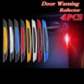 4Pcs/Set Car Door Reflective Sticker Warning Tape Car Reflective Strips Safety Mark Car styling decoration wairn cars stickers|C