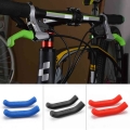 1 Pair Mountain Bike Handle Bar Grip Wrap Bicycle Brake Lever Non-slip Silicone Cover Protector Removable Handlebar Grip Cover -