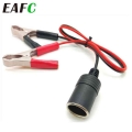 12V Car Battery Terminal Clamp Clip Cigarette Lighter Power Socket Adaptor Camping Battery Pump Power Adapter Splitter Car styl