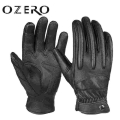 Ozero Mens Touch Screen Gloves Leather Motorcycle Glove Outdoor Sport Full Finger Cycling Mountain Bicycle Guantes Moto Gloves -