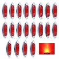 Krator 20PCS LED 12V 24V Red 3 LED Side Marker Lamp Clearance Lamp Fish Shape Truck Van Trailer Waterproof|Truck Light System|
