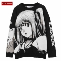 ATSUNSET Anime Girl Knitted Death Note Sweater Pullover 2021 Hip Hop Streetwear Vintage Style Harajuku Sweater|Pullovers| - Of