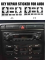 For Audi A4 B6 B7/ A6/ A2 And A3 8l/p Radio Stereo Worn Peeling Button Repair Decals Stickers Automobiles Decoration Car Styling