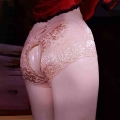 New Men Women Lace Open Crotch Large size Transparent Briefs Low rise thong Gay Sexy Shorts Breathable underwear|Briefs| - Off