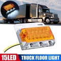 DC24V 15 LED Side Marker Lights Car External Lights Squarde Warning Tail Light Auto Trailer Truck Lorry Lamps Amber color|Truck