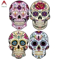 Aliauto 4 X Reflective Car Stickers Mexican Sugar Skull Classic Combination Cover Scratch Anti UV Accessories PVC Decal,9cm*6cm|