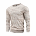 2021 New Cotton Pullover O neck Men's Sweater Fashion Solid Color High Quality Winter Slim Sweaters Men Navy Knitwear|Pullov