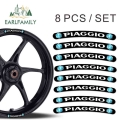 EARLFAMILY 13cm x 1.3cm 8x for Piaggio Rim Stickers Wheel Stripes Set Car Motorbike Motorcycle Racing Decal Flat Glue Sticker|Ca