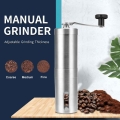 Silver Coffee Grinder Mini Stainless Steel Hand Manual Handmade Coffee Bean Burr Grinders Mill Kitchen Tool Grinders|Manual Coff