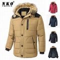 Men Parkas 2021 Winter New Thick Fleece Warm Jacket Parkas Coat Men Autumn Windproof Fur Collar Hooded Casual Parkas Jacket Men|