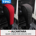 Alcantara Suede Wrapping Gear Shift Knob Abs Trim Cover Car Sticker Decoration For Bmw E90 E92 E93 E60 E61 F01 3 5 Series X1 X5